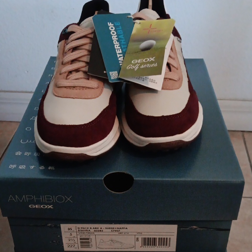 Geox Amphibiox Waterproof Sneakers - Red and White